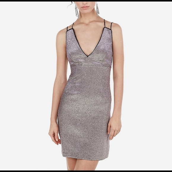 Gorgeous Express Gold/Purple Shimmer Mini Dress - Picture 5 of 5